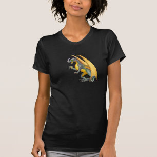 Fire Breathing Dragon Ladies Dark T-Shirt