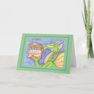 FIRE BREATHING DRAGON LIGHTING BIRTHDAY CANDLES CARD