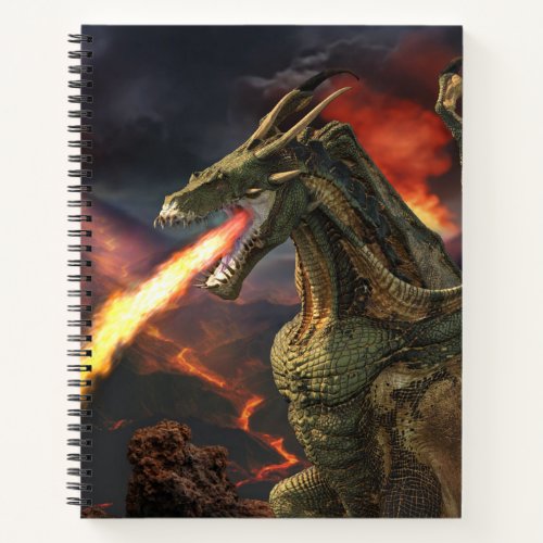Fire Breathing Dragon Magical Fantasy Sketch Notebook