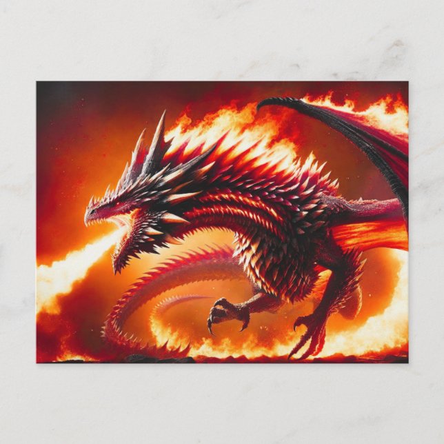 Fire breathing Dragon Postcard (Front)