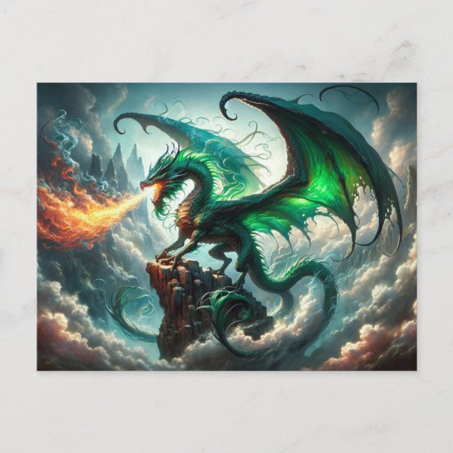 Fire breathing Dragon Postcard (Front)