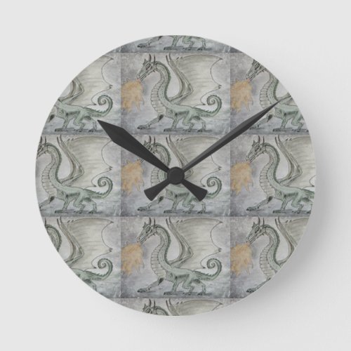 Fire Breathing Dragon Round Clock