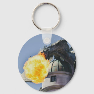Fire Breathing Dragon Statue Keychain