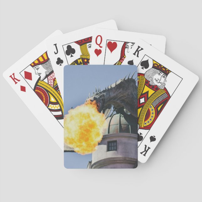 Fire Breathing Dragon Statue Poker Cards (Back)