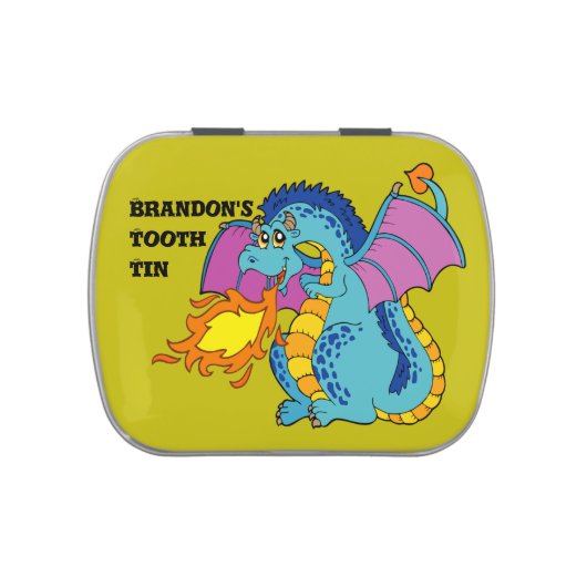 Fire Breathing Dragon Tooth Fairy Candy Tin (Top)