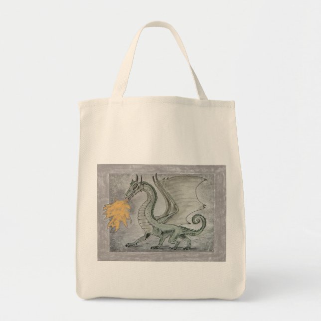 Fire Breathing Dragon Tote Bag (Front)