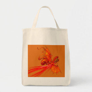 Fire breathing dragon tote bag