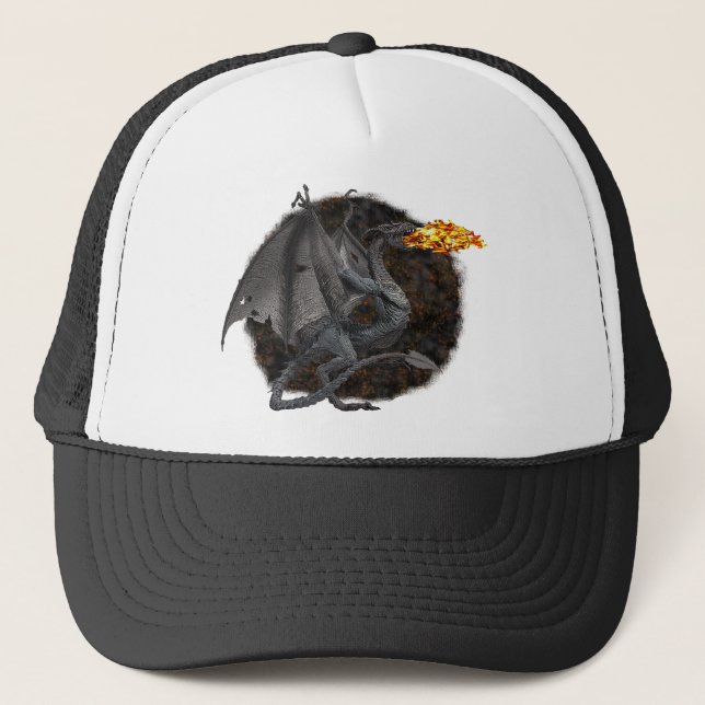 Fire-Breathing Dragon Trucker Hat (Front)