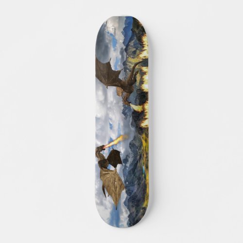 Fire Breathing Dragon Wyvern Fantasy Skateboard