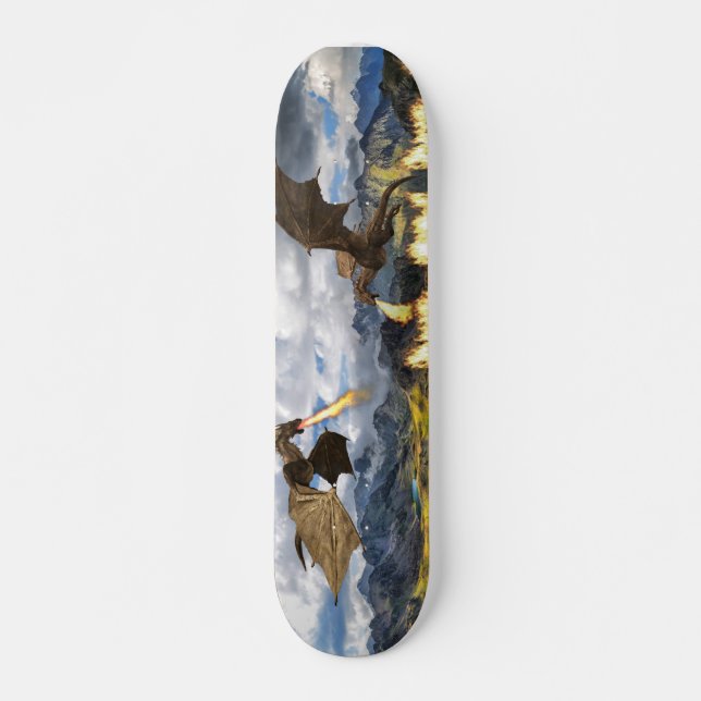 Fire Breathing Dragon Wyvern Fantasy Skateboard (Front)