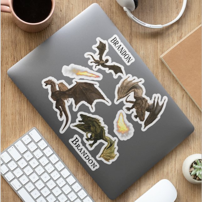 Fire Breathing Dragon Wyvern Personalized Set Sticker (Creator Uploaded)