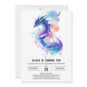 Fire-Breathing Dragon's Enchanted Birthday Invitation