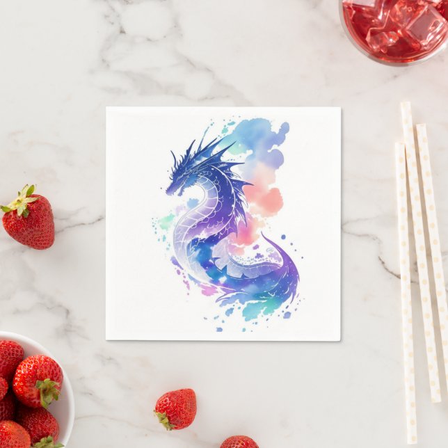 Fire-Breathing Dragon's Enchanted Birthday Napkins (Insitu)