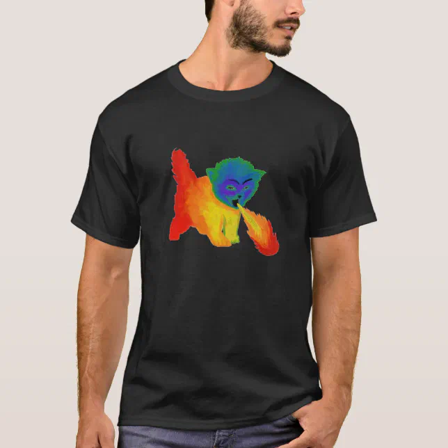 Fire Breathing Rainbow Kitten Shirt | Zazzle