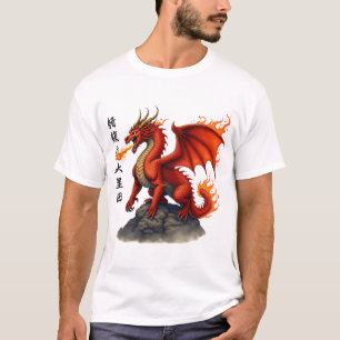 Fire Breathing Red Dragon – Epic Mythical Creature T-Shirt