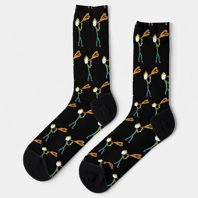 Fire Breathing Stickman Socks (Left)