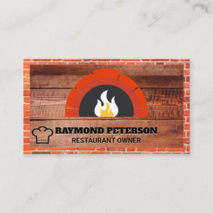 Fire Brick Oven Wood Business Card