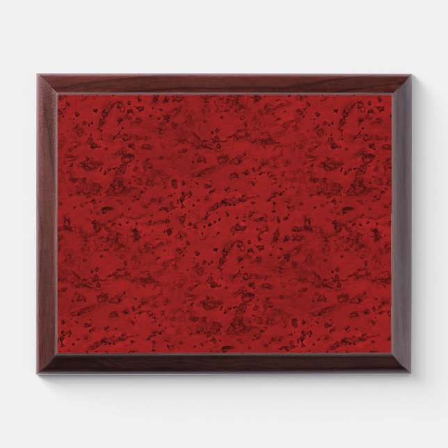 Fire Brick Red Cork Look Wood Grain Award Plaque (Horizontal)