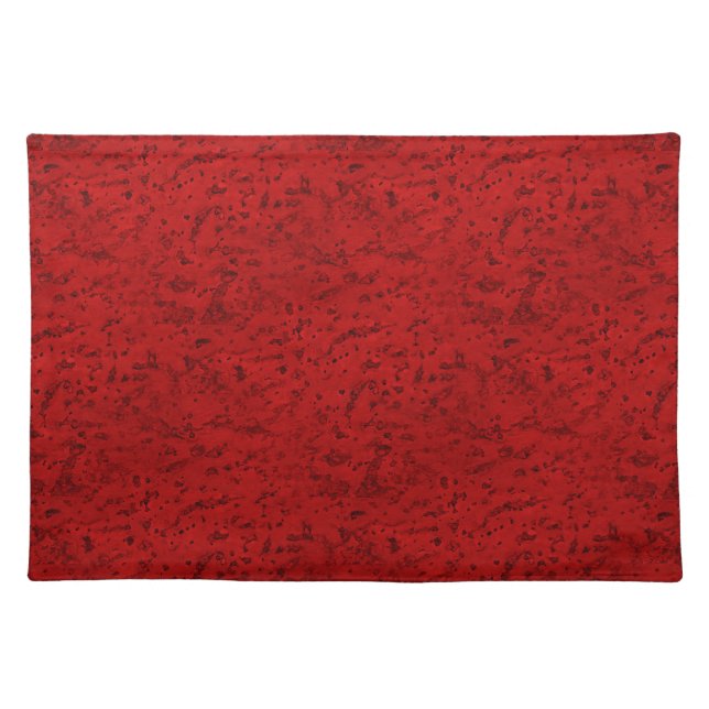 Fire Brick Red Cork Look Wood Grain Cloth Placemat (Front)