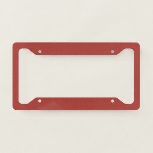 Fire Brick Red Solid Color Print License Plate Frame