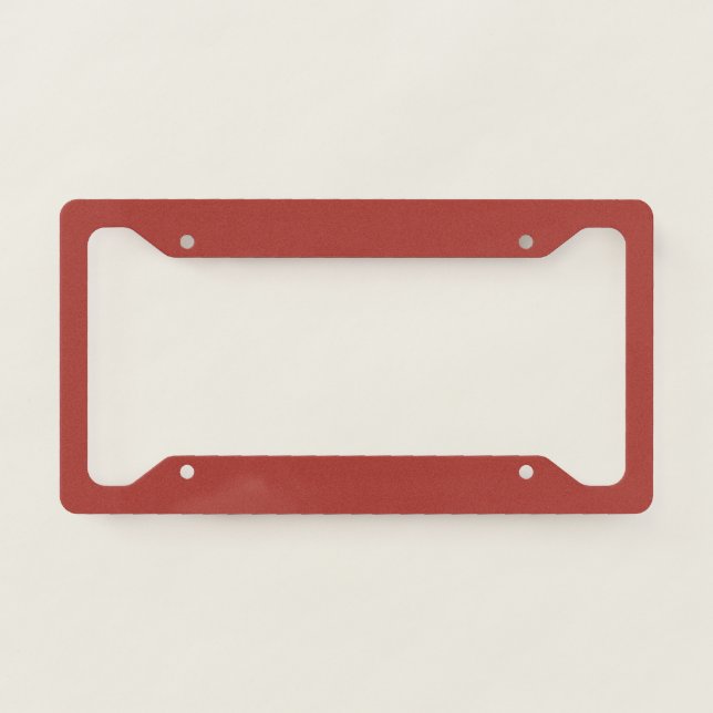 Fire Brick Red Solid Color Print License Plate Frame (Front)