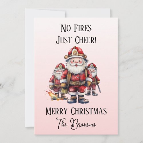 Fire BrigadeFirefighters Personalised Christmas  Holiday Card