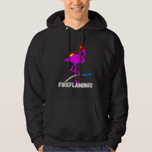 Fire Brigade Flamingo Fireman Exotic Bird Hoodie