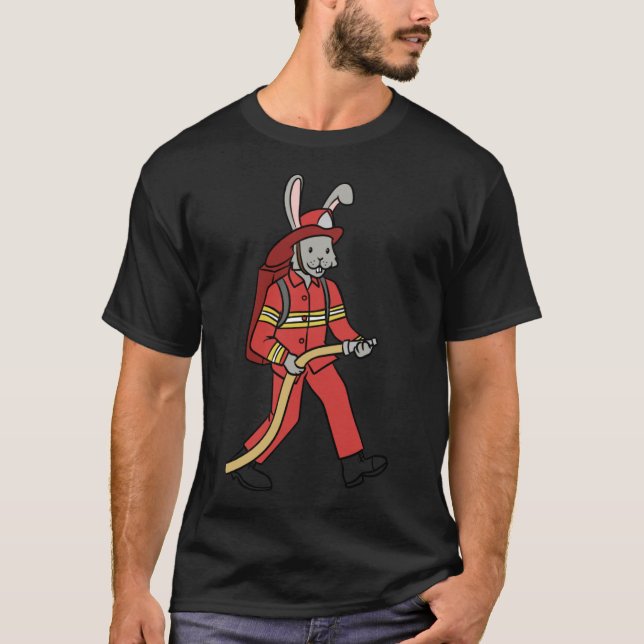 Fire brigade rabbit rabbit firefighter T-Shirt (Front)