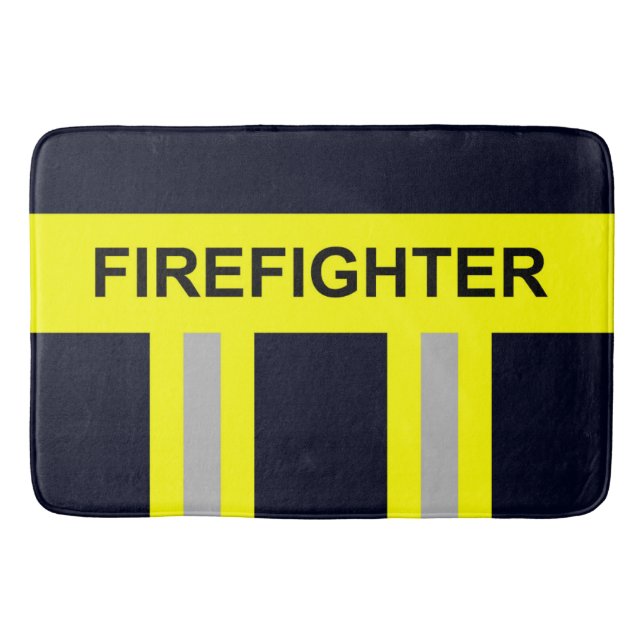 fire brigade symbol uniform blue bath mat (Front)