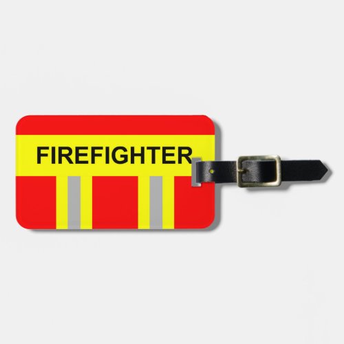 fire brigade symbol uniform red baggage tag