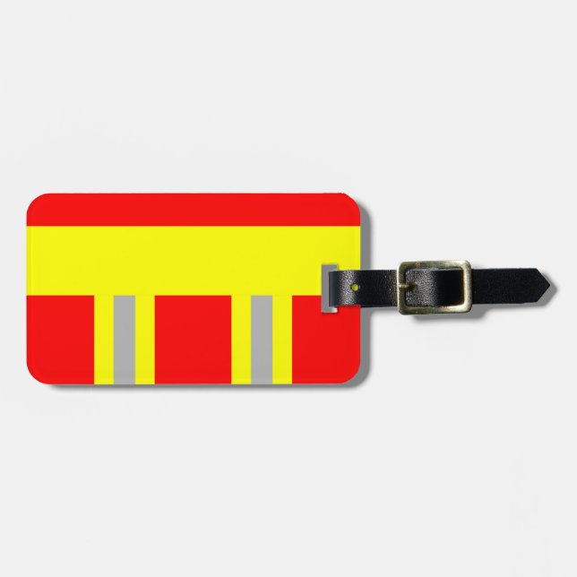 fire brigade symbol uniform red baggage tag (Front Horizontal)