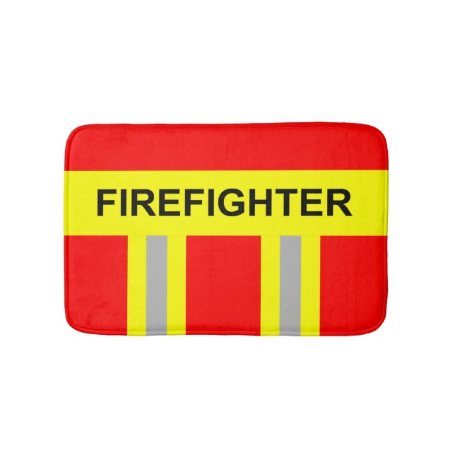 fire brigade symbol uniform red bath mat (Front)