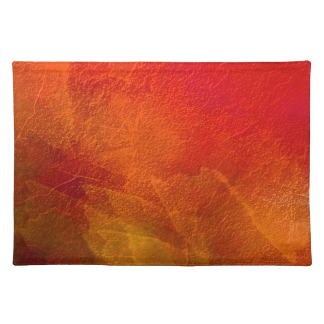 Fire - Bright Orange Red Yellow Abstract Art Placemat (Front)