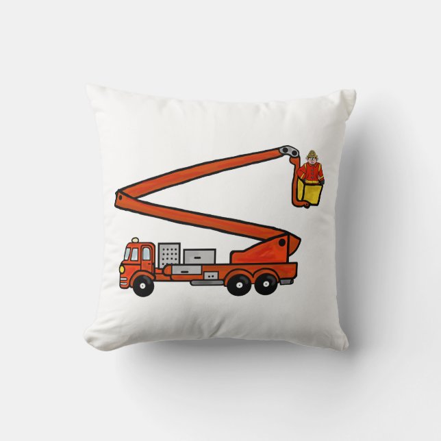 Fire Bucket Truck Pillow   Customize It! (Front)
