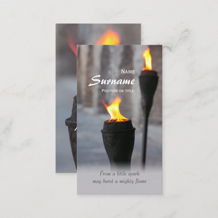Fire Burning torches From a little spark CC0947 Business Card