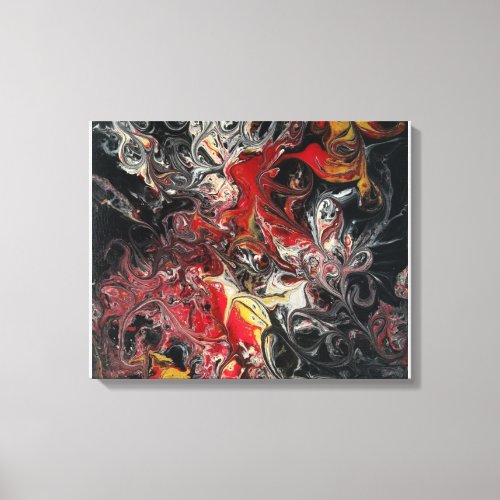 Fire Burst Acrylic Painting on a 20x16 Canvas