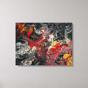 Fire Burst Acrylic Painting on a 24x18 Canvas