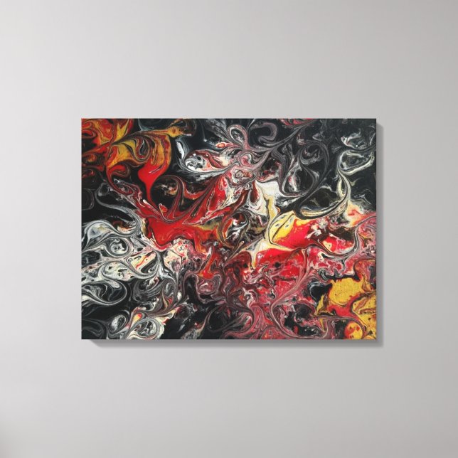 Fire Burst Acrylic Painting on a 24x18 Canvas (Front)