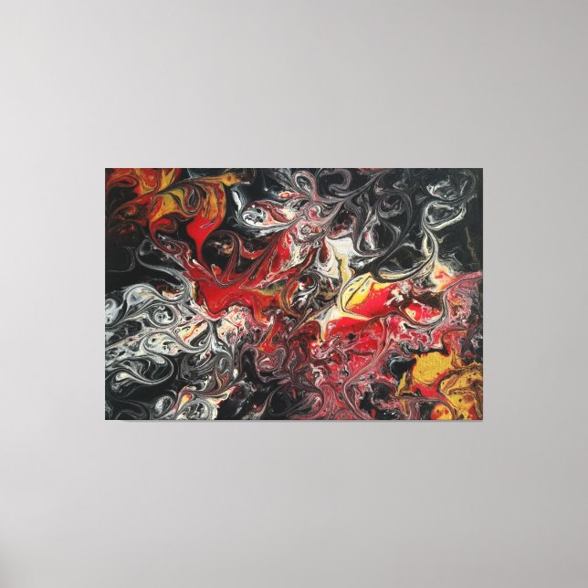 Fire Burst Acrylic Painting on a 60x40 Canvas Print (Front)