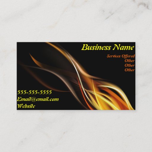 Customizable Fire Business Card