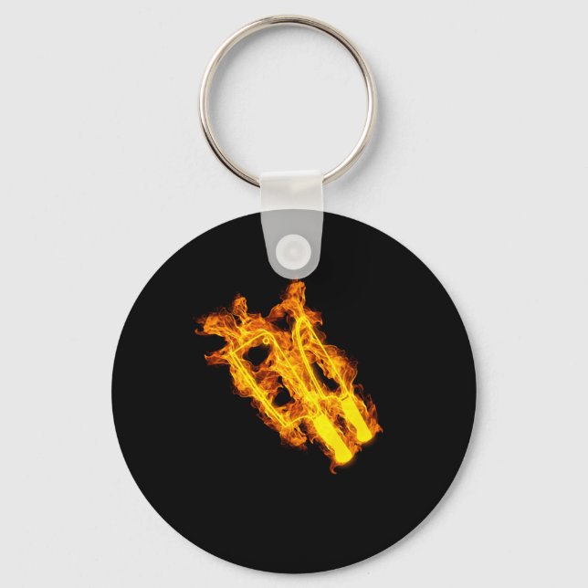 Fire Butcher Flames Cleaver Lamb Cleaver Keychain (Front)