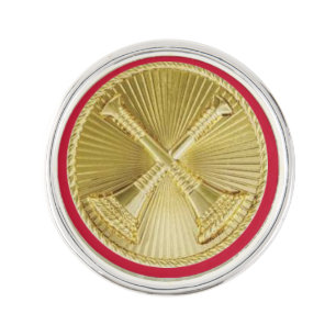 Fire Captain 2 Bugle Medallion Lapel Pin