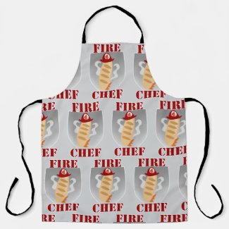 Fire Chef Funny Cooking Time Cartoon Slogan