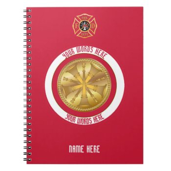 Fire Chief 5 Bugle Custom Notebook by Dollarsworth at Zazzle