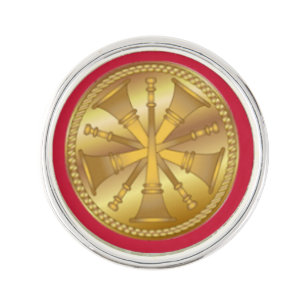Fire Chief 5 Bugle Medallion Lapel Pin