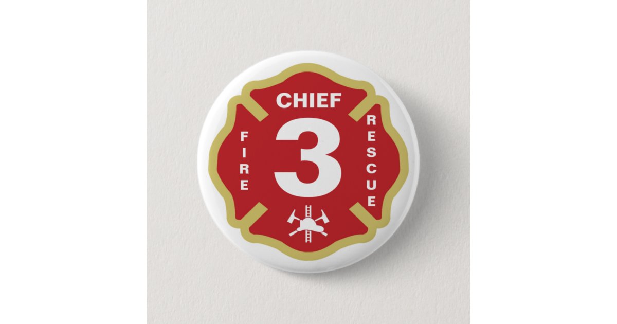 Fire Chief Badge Button Zazzle