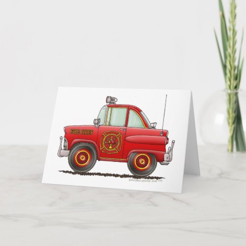 Fire Chief Car Firefighter Fireman Card