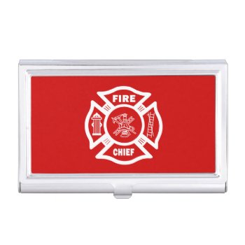 Fire Chief Case For Business Cards by bonfirefirefighters at Zazzle