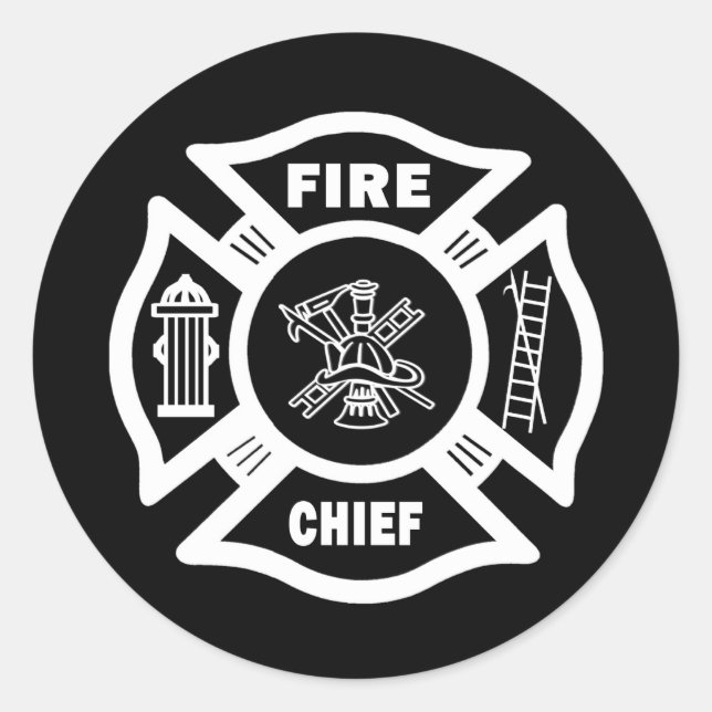Fire Chief Classic Round Sticker (Front)