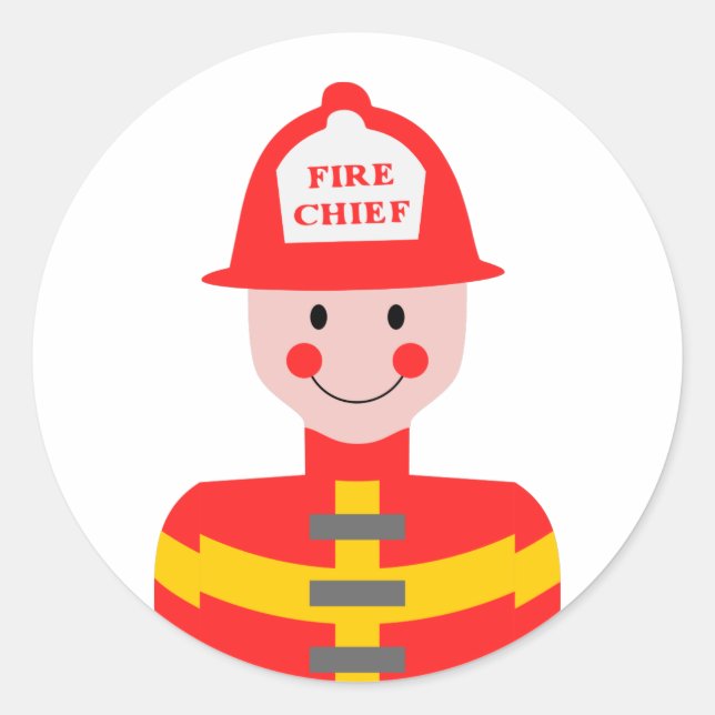 Fire Chief Classic Round Sticker (Front)
